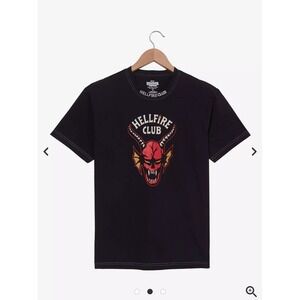 BOXLUNCH Stranger Things Hellfire‎ Club Logo Embroidered T-Shirt Black XL Youth